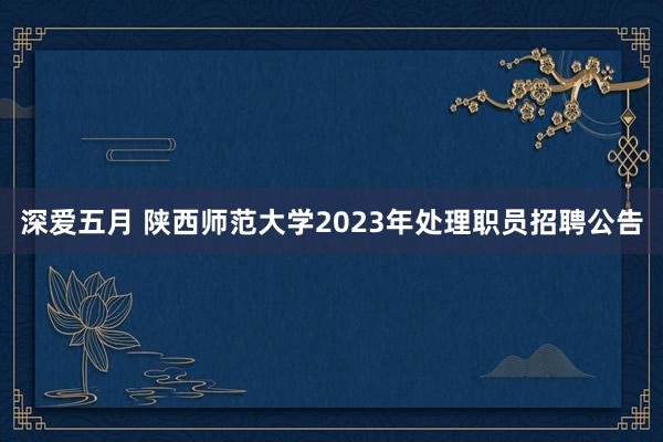 深爱五月 陕西师范大学2023年处理职员招聘公告