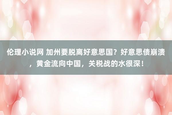 伦理小说网 加州要脱离好意思国？好意思债崩溃，黄金流向中国，关税战的水很深！